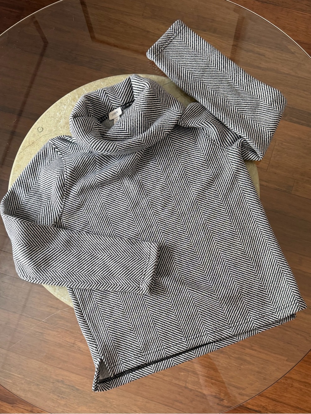 J. Crew Chevron Cowl Neck Pullover